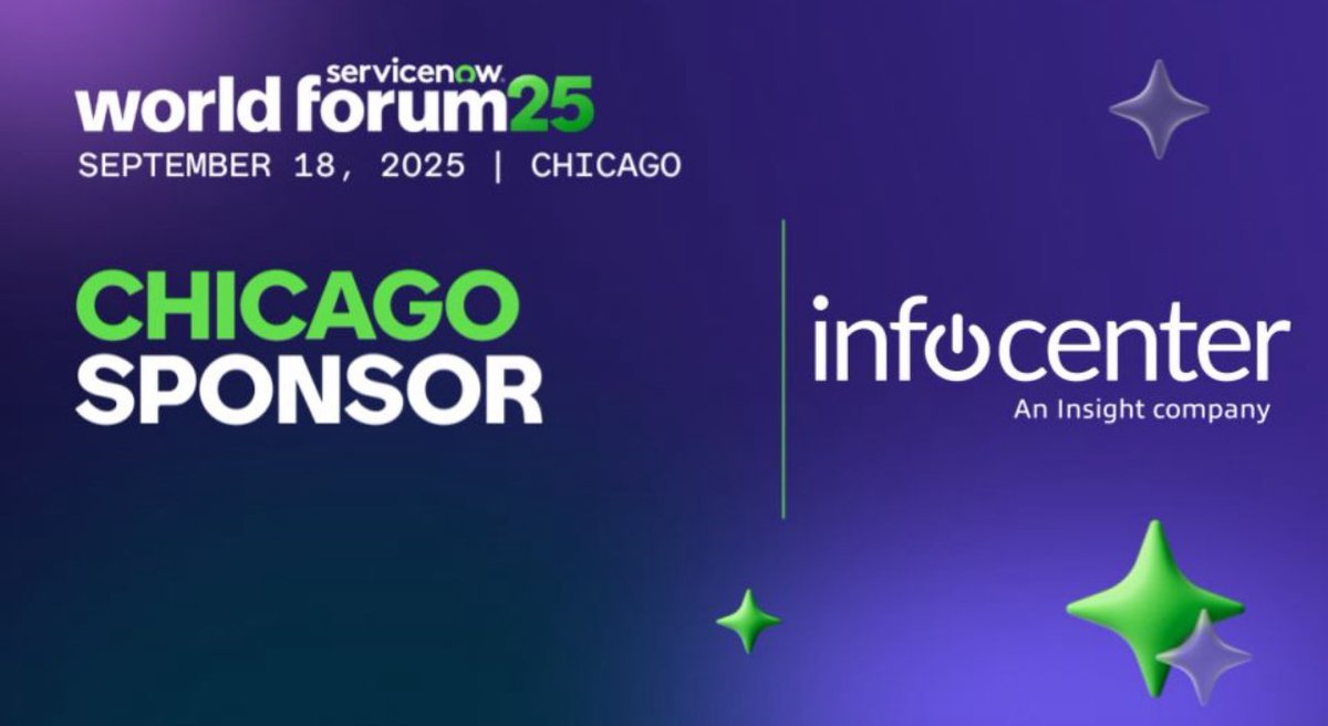 InfocenterIO's tweet image. #AI isn’t just the future—it’s happening now in #Chicago. 🎡 🏙️ 

Join industry leaders, explore hands-on AI demos, and connect with innovators who are reshaping how work gets done. 💚 

🔗 Save your spot: servicenow.com/events/world-f… #servicenow #servicenowevents #chicagoevents