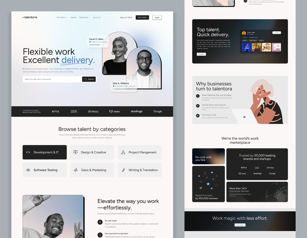 ace_design01's tweet photo. Talentora Website UI design

Check it out and let me know what you think. 

#UIUX #Freelance #Talentora #Design #Innovation #TalentMarketplace https://t.co/20BqLLz4yw