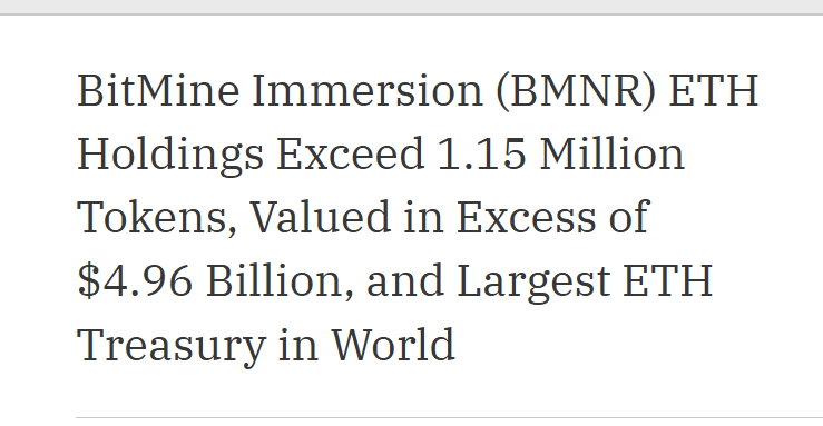 Tom Lee is the chairman of BitMine, who just became the largest holder of Eth in the world with $5 billion. 

the only thing that Tom loves more than Eth? penguins.