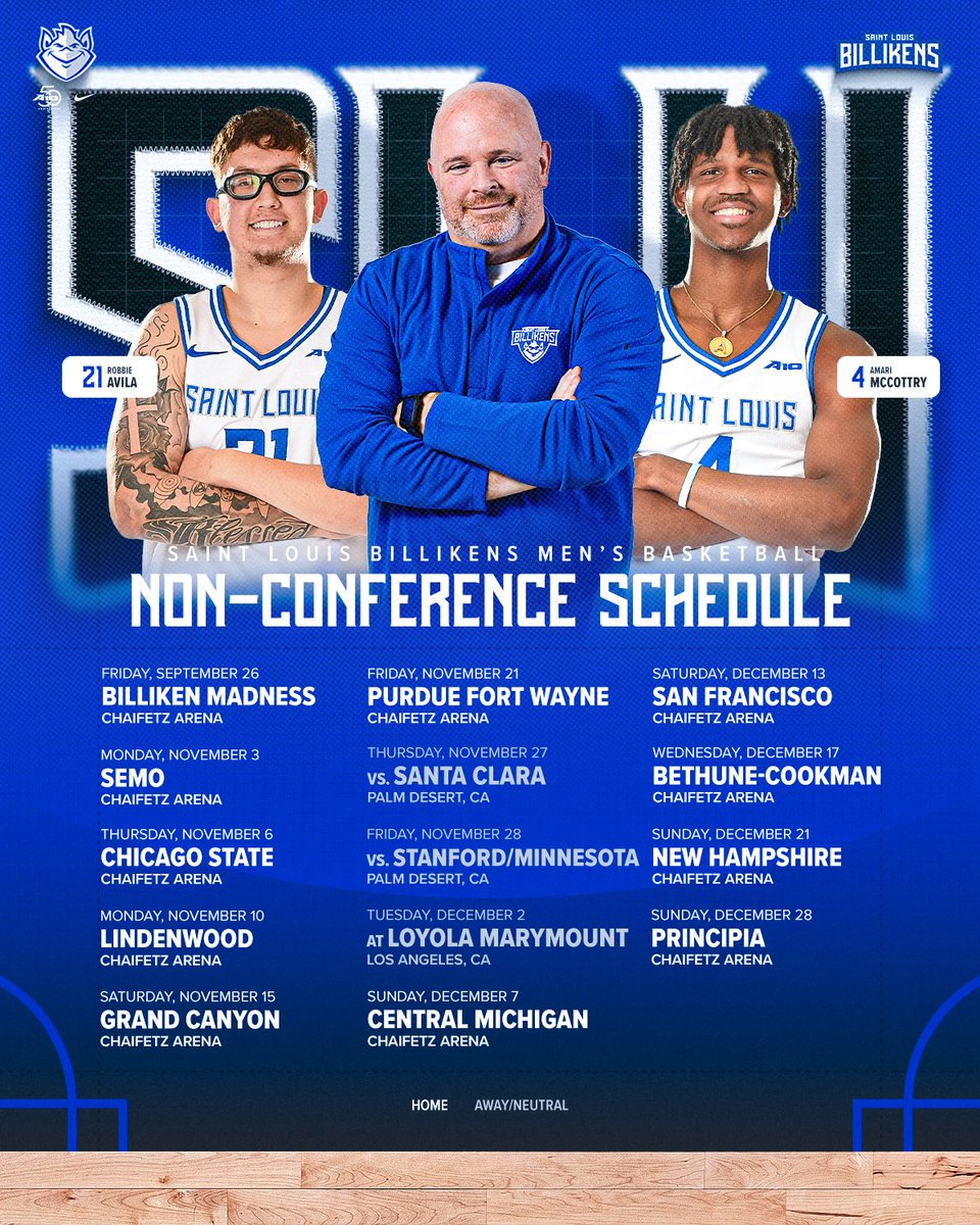 The 2025-2026 Non-Conference Schedule is here!

🔗: slubillikens.com/news/2025/8/11…

#SLUForTheLou