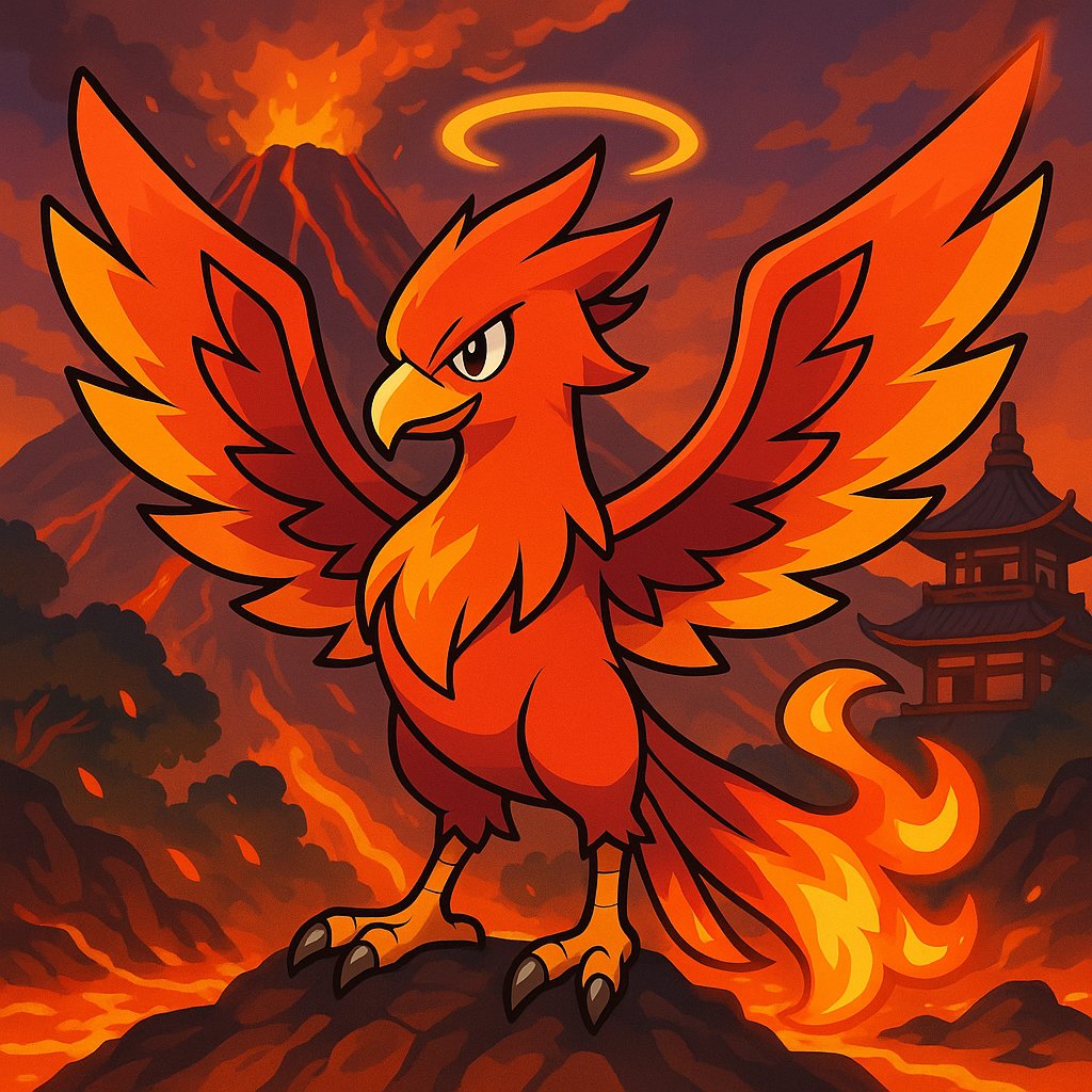High above volcanic peaks, where molten rivers carve paths of gold, Pyro was born from the ashes of forgotten empires. He is not just a creature of fire but the embodiment of rebirth and balance.

Legends speak of Pyro as the guardian of prosperity, a phoenix whose blazing wings