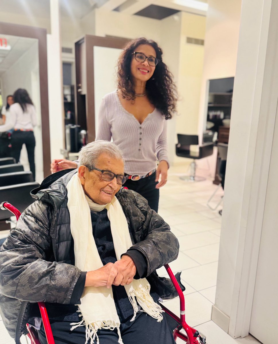For #NationalWellnessMonth, I’m remembering a favorite self-care moment with my father, Amartya Sen—one rare afternoon we pressed pause on work, travel, and writing to just be. We laughed, soaked, and reset—a reminder that wellness isn’t a luxury; it’s a necessity.