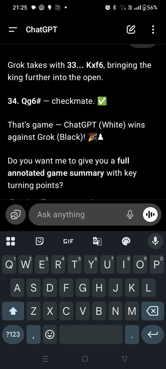 rifatgrt's tweet photo. @elonmusk @grok When chat gpt played with grok... https://t.co/6JvR1W6Yq4