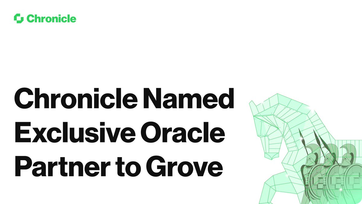 Chronicle Protocol ๐ (@chroniclelabs) on Twitter photo Chronicle is proud to be selected as the Exclusive Oracle Partner to <a href="/grovedotfinance/">Grove Finance</a>, powering its $1B+ credit allocation strategy with verifiable, onchain data, fueling the growth of scalable, tokenized real-world credit assets.
This is a significant milestone as tokenized Chronicle is proud to be selected as the Exclusive Oracle Partner to <a href="/grovedotfinance/">Grove Finance</a>, powering its $1B+ credit allocation strategy with verifiable, onchain data, fueling the growth of scalable, tokenized real-world credit assets.
This is a significant milestone as tokenized