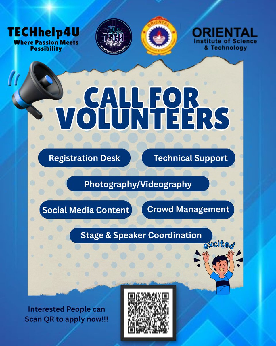 TECH_help4U's tweet image. TECHhelp4U – Call for Volunteers!
Join the crew &amp;amp; be a part of our Behind the Scenes team
Why volunteer?
• Learn real event management
• Network with innovators &amp;amp; speakers
• Boost your resume
• Get exclusive crew perks
Register now: forms.gle/4pXL288X2DYjnf…
#TECHhelp4U