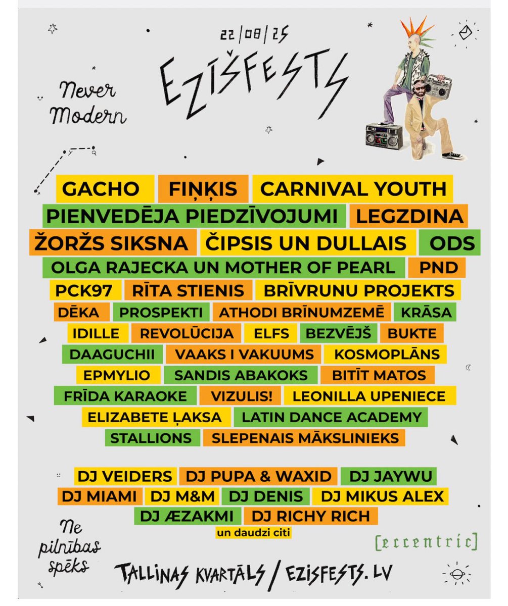 JanisPenikis's tweet image. Lineup ļoti atgādina citu šīs vasaras festivālu, kurā biļetes bija 4x dārgākas kā uz ezīšfestu #VasarasSkaņas #SummerSound #FestivāliLatvijā