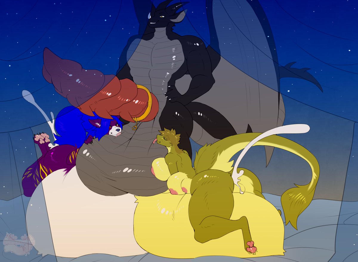 Seems like the Breeder King's been attracting worshippers from all around! And he's trying his very best to try and make every single one of them happy~

Art by <a href="/pukich44565/">Nuhich Pukich</a> 

Featuring <a href="/StormyFurry1/">Stormy</a> and Gracedmarcus