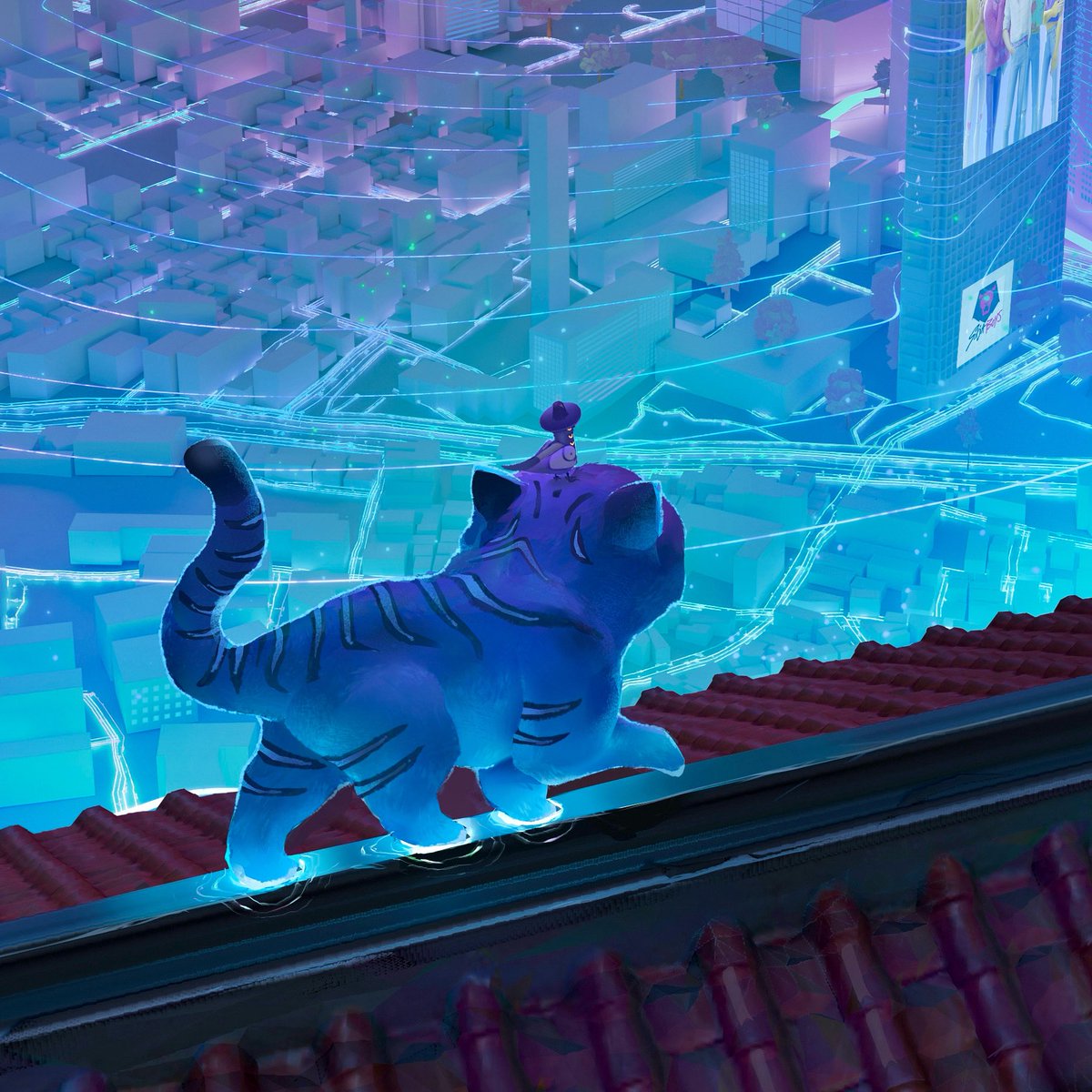 Haven’t posted in a while. Here is a WIP of this totally original art for <a href="/animenyc/">Anime NYC</a>