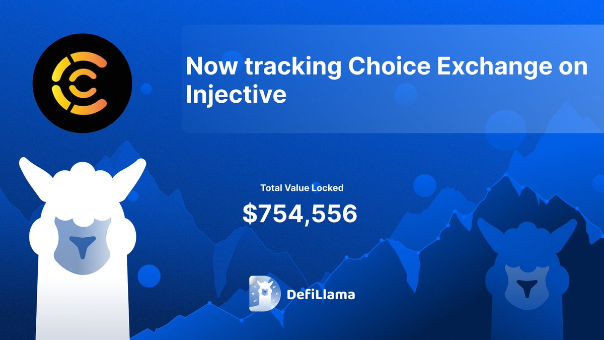 Choice Exchange의 TVL $754,556를 추적하는 DefiLlama 발표