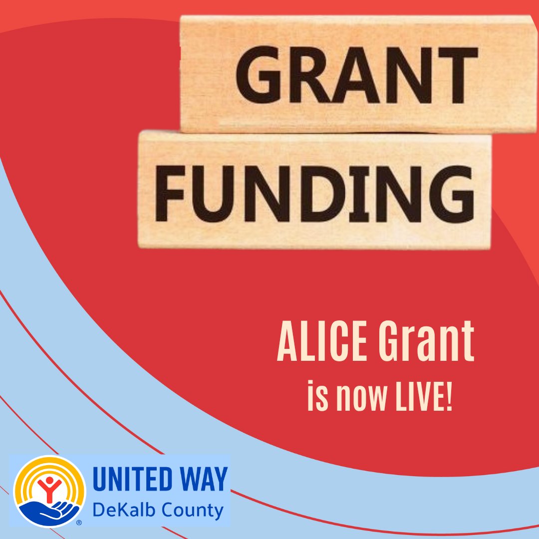 📢 Our ALICE Grant applications are now LIVE! 💙

The ALICE Grant supports programs serving individuals &amp; families who are working hard but struggling to make ends meet.

Learn more &amp; apply here ➡️ unitedwaydekalb.org/impact-funding…

#UnitedWayDeKalbCounty #MeetALICE  #GrantOpportunity
