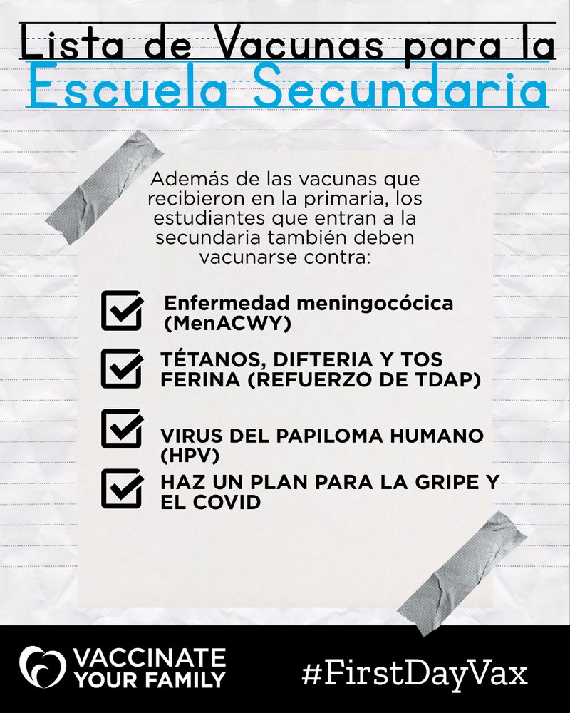 HealthierGen's tweet photo. Vaccines help protect our schools from serious, preventable diseases. 💪 Share these checklists from @Vaxyourfam w/ parents & caregivers this #BackToSchool season to spread the word about the importance of immunization. https://t.co/dEoUJYb8N7 #FirstDayVax #HealthySchools #NIAM25 https://t.co/G5GCje43hF