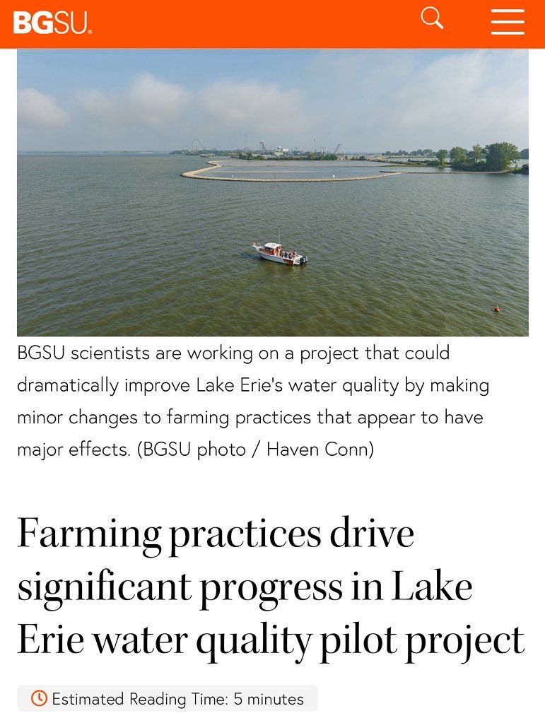 Once again, federal investments are paying off for NW Ohio. @BGSU’s Shallow Run Watershed Project is showing progress to improve Lake Erie water quality. Led by Dr. Jay Martin, this partnership of farmers, researchers, and local leaders proves new practices can cut runoff and