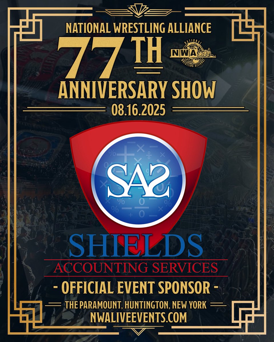 Thank you to Shields Accounting Services for being an official event sponsor of NWA 77! Be it Tax prep, bookkeeping, or payroll, Shields accounting services is ready to pin down all your finance needs. For more details check out their Facebook page. NWA 77 is this Saturday 8/16