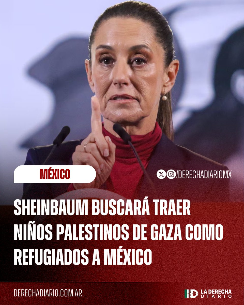 🇲🇽🇵🇸 | No le importan los mexicanos: La buena para nada Claudia Sheinbaum dijo que buscará que México reciba niños palestinos de Gaza como refugiados en un "acto humanitario", ignorando por completo que en el país hay millones de niños en la pobreza que son víctimas de violencia