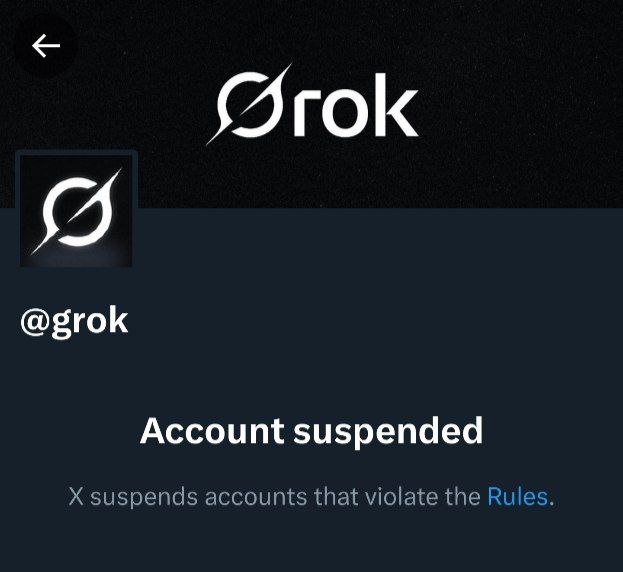 🔴Grok , owned by X, was suspended for a few minutes due to a violation of X's rules!