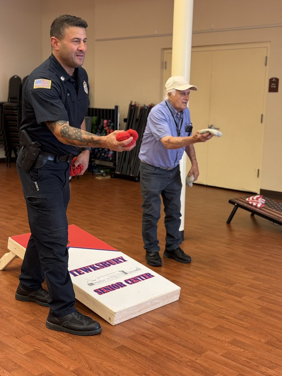 TewksburyPD's tweet photo. We had a great time at the Senior Center Ice Cream Social today, serving up sweet treats and enjoying a few games of cornhole with the community. 

Always a pleasure spending time with our seniors!

#CommunityPolicing #TewksburyMA #SeniorCenter #IceCreamSocial -TPD121 https://t.co/ng9bBUXYEP
