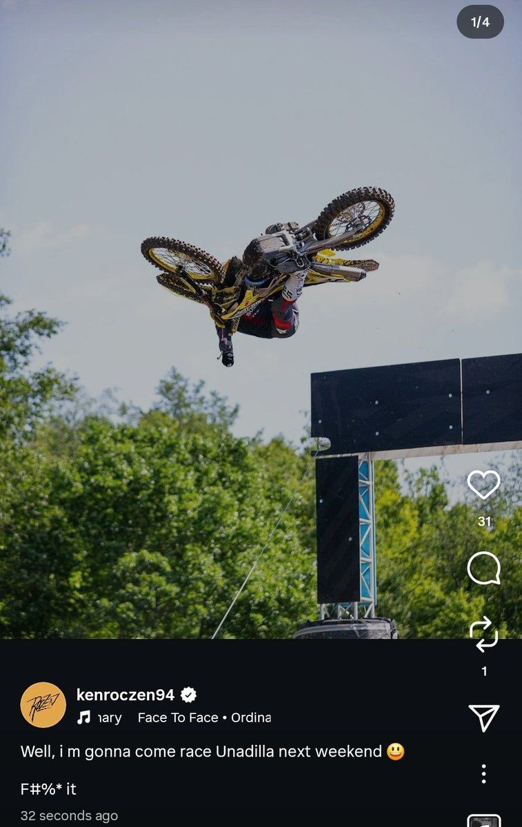 Ken Roczen, in for Unadilla National this weekend. #ProMotocross #MX2025 #SuperMotocross #SMX2025