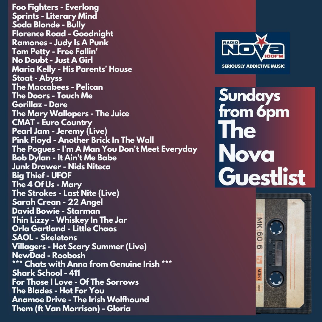 321Kieran's tweet photo. @bobdylan @poguesofficial @irishmusicparty @TheBladesBand @ThinLizzy_ @MBVofficial @GenuineIrish @anamoe_drive @forthoseilove @orlagartland @NewDad 🚨All the great songs on the #NovaGuestlist, including chats about the @WOJBFestival, @GenuineIrish, &amp; first plays for @Florence_Road @Anamoe_Drive #SAOL &amp; @ForThoseILove!☘️
📻Listen back Now on https://t.co/L0TgxDjERl or 6pm Sundays on #RadioNova! #IrishMusicParty #IndieMusic https://t.co/BG4u2eUc8q