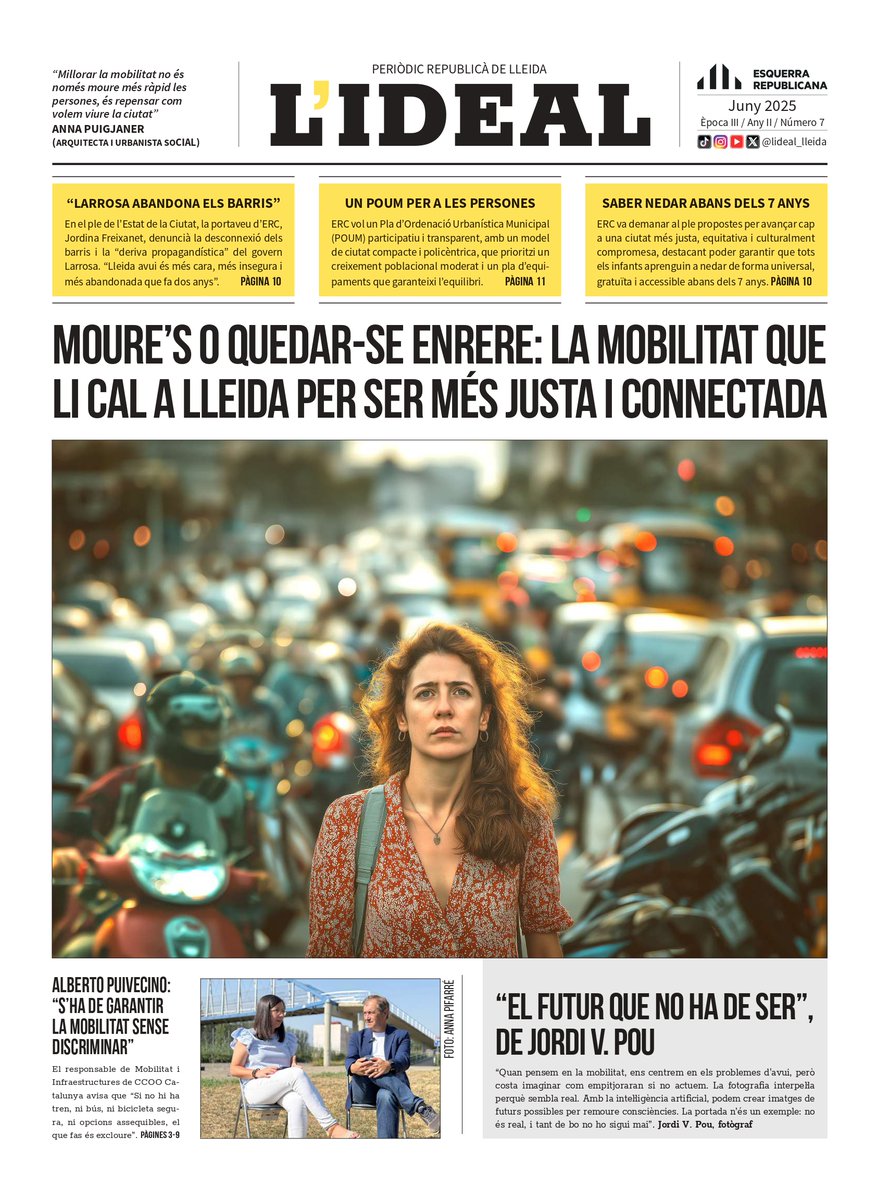 L'ideal (@lideal_lleida) on Twitter photo 🙌 Ja podeu consultar el setè número de L'IDEAL, el periòdic republicà de Lleida 🙌
La MOBILITAT és el tema central 🚗🚌🚴 i comptem amb col·laboracions de luxe! La fotografia de portada, obra de
<a href="/JordiVPou/">Jordi V. Pou</a>
📸
🗞️ El pots llegir sencer aquí 👉 ercpaeria.cat/wp-content/upl… 🙌 Ja podeu consultar el setè número de L'IDEAL, el periòdic republicà de Lleida 🙌
La MOBILITAT és el tema central 🚗🚌🚴 i comptem amb col·laboracions de luxe! La fotografia de portada, obra de
<a href="/JordiVPou/">Jordi V. Pou</a>
📸
🗞️ El pots llegir sencer aquí 👉 ercpaeria.cat/wp-content/upl…