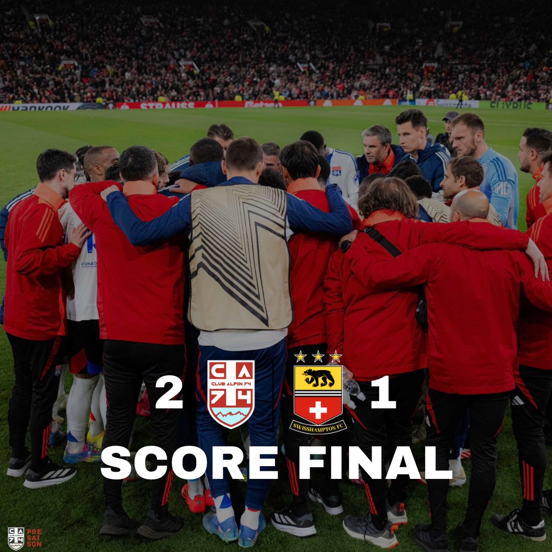 ClubAlpin74's tweet photo. 💪 Une victoire pour débuter notre Histoire 🔥

Pour ce premier match de préparation, nos Savoyards sortent vainqueurs face à @SwisshamptonFC 👊🔴⚪️

Les têtes sont désormais tournées vers la reprise de la @_TFFederation_  dans 5 jours 👀

2-1 #CA74SFC https://t.co/IMJQqWjSUB