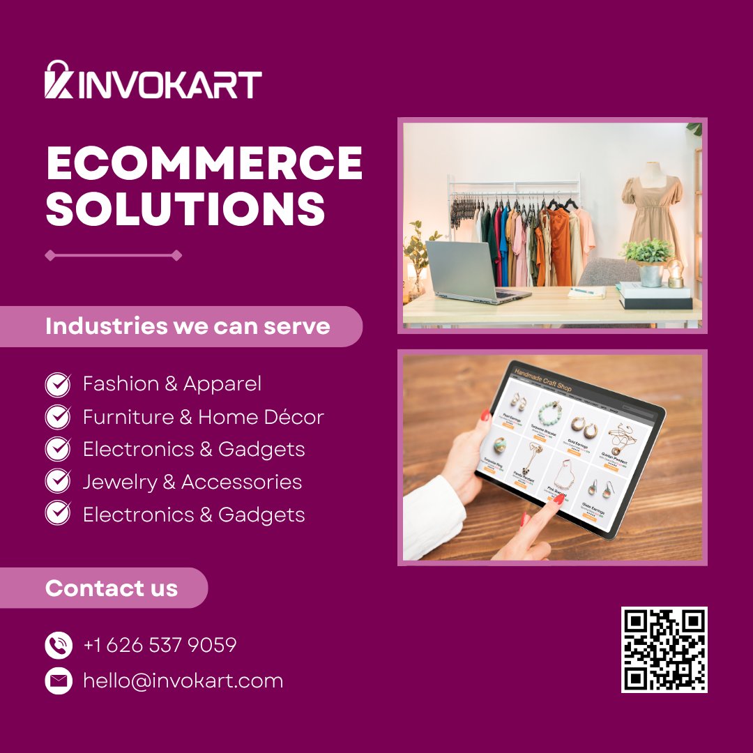 InvoKart's tweet photo. 🛒 E-Commerce Solutions - Industries We Serve with InvoKart

From #fashion to #hardware, InvoKart offers complete #eCommercesolutions for diverse industries. ⚡

📞 +91-90343 69456
📩 hello@invokart.com
🔗 https://t.co/4M8vNrwA0z

#OnlineStore #Jewel #Furnituresale #Electronics https://t.co/F9H217TzyP