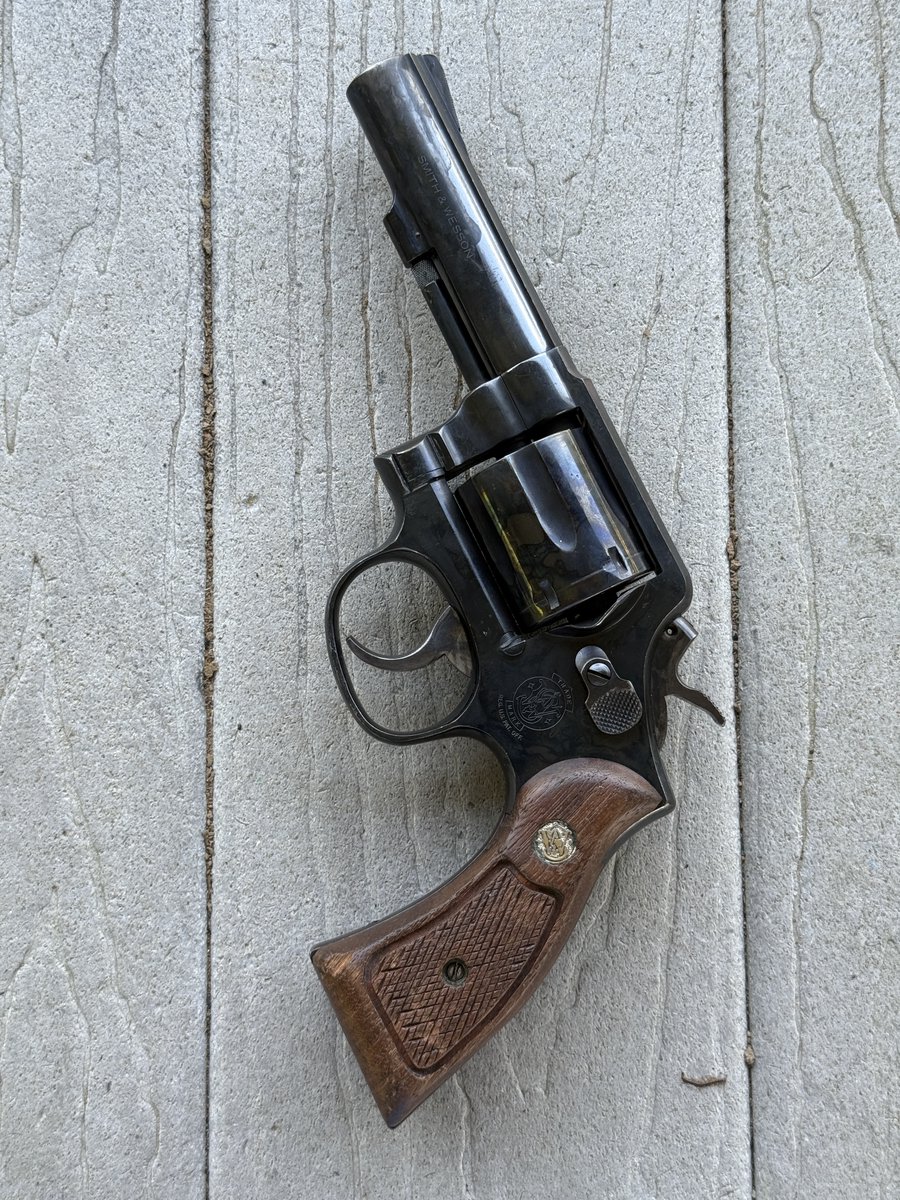 Michael Helms (@firearmshistory) on Twitter photo This 1984 <a href="/Smith_WessonInc/">Smith & Wesson Inc.</a> Model 10 probably spent a few decades on duty. Grip worn nearly smooth from endless draws, but drop some oil in and watch it stack bullets at 25 yards. Peak reliability never goes out of style.
#smithwesson #smithandwesson #smithandwessonpartner This 1984 <a href="/Smith_WessonInc/">Smith & Wesson Inc.</a> Model 10 probably spent a few decades on duty. Grip worn nearly smooth from endless draws, but drop some oil in and watch it stack bullets at 25 yards. Peak reliability never goes out of style.
#smithwesson #smithandwesson #smithandwessonpartner