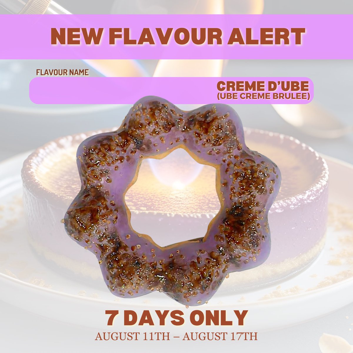 MarryMeMochi_'s tweet photo. NEW FLAVOR DROP: CREME D’ UBE 💜🔥

Flavor Name: Creme D’Ube (Ube Creme Brulee)

#marrymemochi #mochi #mochiarmy #mochidonuts #mochidonutcafe #foodiedonut #donutslover #foodporn #instafood #cutecafes #cafelover #neweats #donuts #dessertporn #foodie #foodgram #viraldonuts #blogto https://t.co/csfNEHipXO
