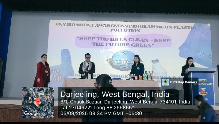 SRBT_College's tweet photo. on 5.8.2025, faculty members &amp; trainees (4th Sem) of SRBT College  attended an Environmental Awareness Program on Plastic Pollution titled 'Keep the Hills Clean and the Future Green' at St. Robert's H. S. School, Darjeeling.
@ugc_india
@EduMinOfIndia
@rdnss_kolkata
@NCTE_Official https://t.co/6PzQtsXXFw