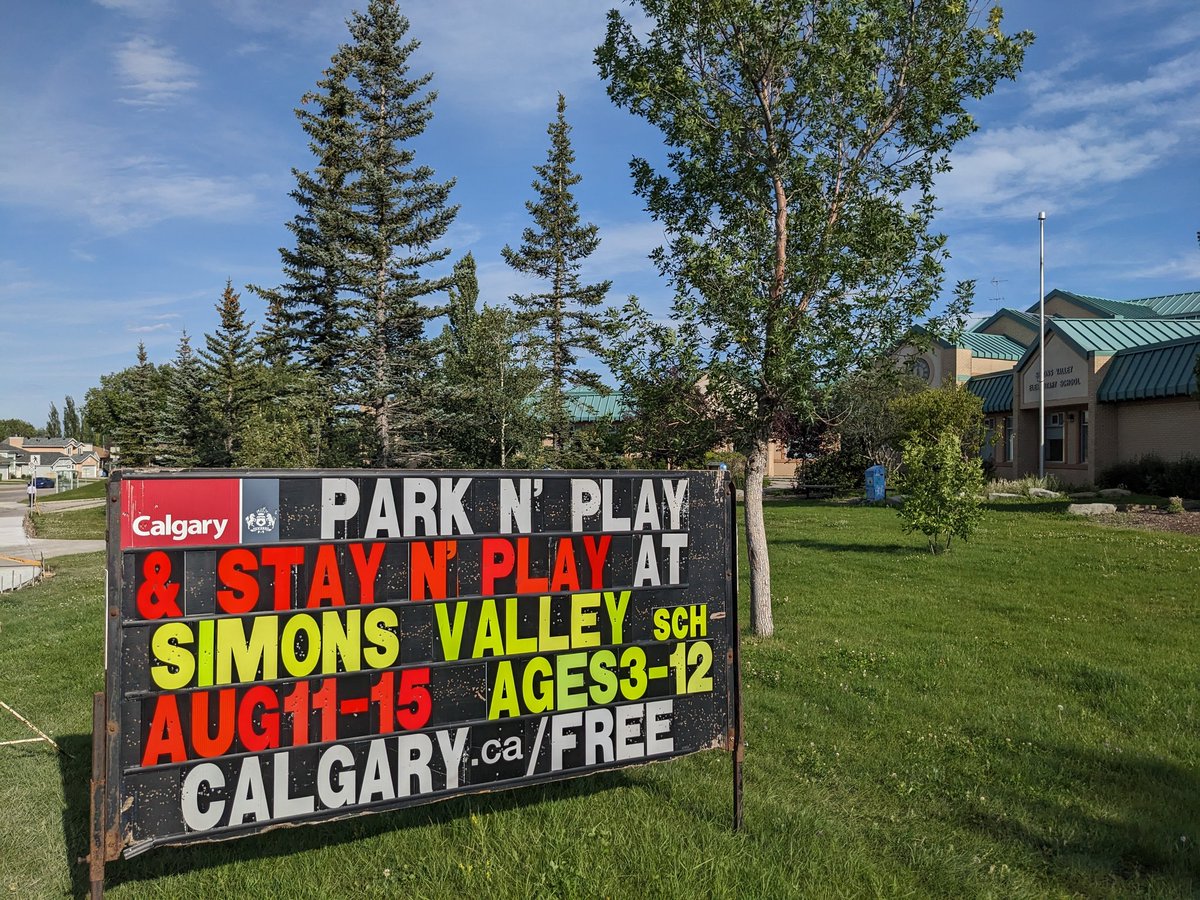 Park n’ Play and Stay n' Play are FREE programs running this week Monday to Friday August 11 – August 15, 2025 starting daily at 10:00am at Simons Valley School (375 Sandarac Dr. NW). More information available at sandstonemacewan.com