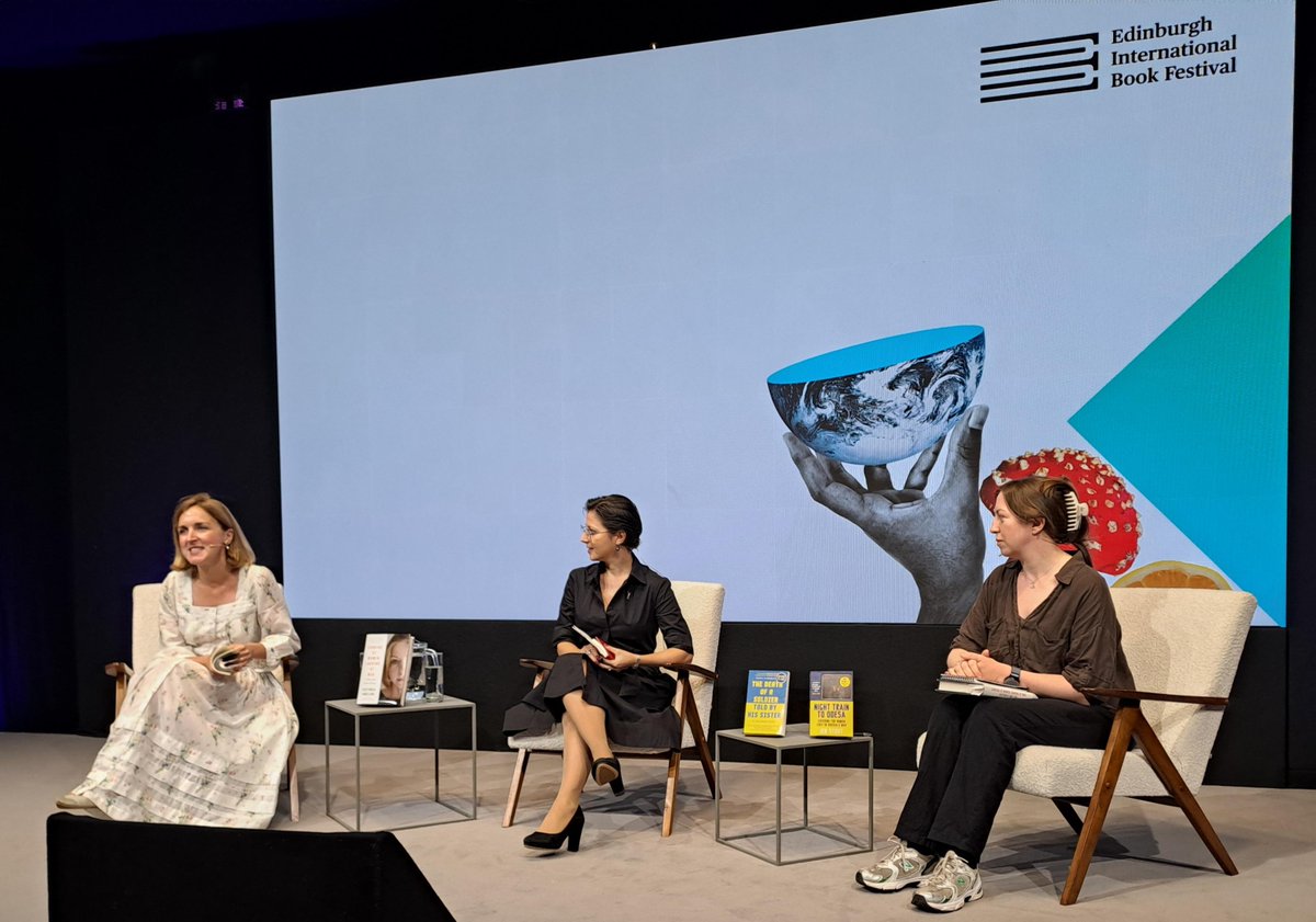 Laura Meyer (@lauranmeyer) on Twitter photo Such a poignant and powerful discussion earlier today at <a href="/edbookfest/">Edinburgh International Book Festival</a> with <a href="/jm_stout/">Jen Stout</a> and <a href="/OKhromeychuk/">Olesya Khromeychuk</a> (chaired by Roxani Krystalli) about the legacy of Ukrainian writer Victoria Amelina and her work of bearing witness "Looking at Women, Looking at War" #EdBookFest Such a poignant and powerful discussion earlier today at <a href="/edbookfest/">Edinburgh International Book Festival</a> with <a href="/jm_stout/">Jen Stout</a> and <a href="/OKhromeychuk/">Olesya Khromeychuk</a> (chaired by Roxani Krystalli) about the legacy of Ukrainian writer Victoria Amelina and her work of bearing witness "Looking at Women, Looking at War" #EdBookFest
