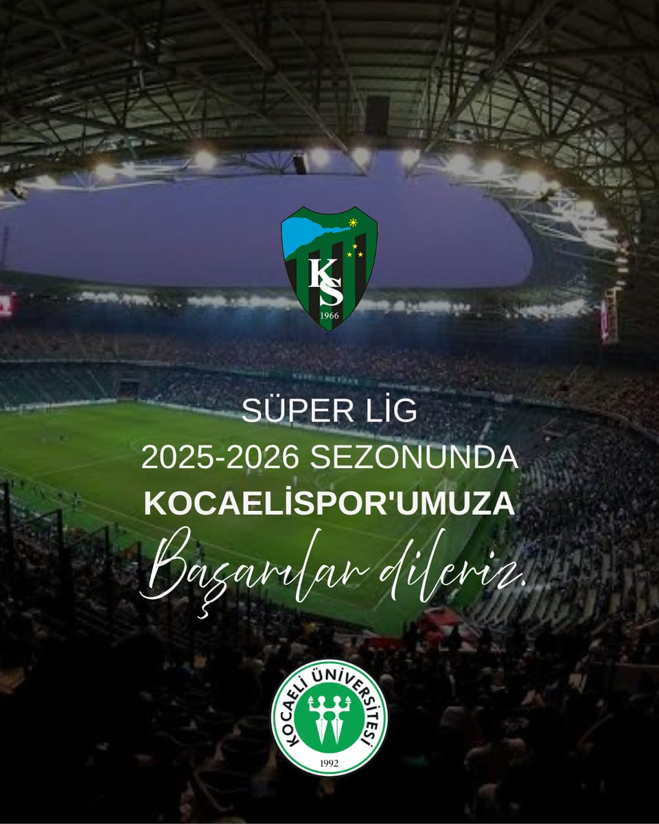 Süper Lig 2025-2026 sezonunda <a href="/Kocaelispor/">Kocaelispor</a> ’umuza başarılar dileriz 🤍💚

#KocaeliÜniversitesi
#kocaelispor

<a href="/NuhZaferCanturk/">Prof. Dr. Nuh Zafer Cantürk</a>