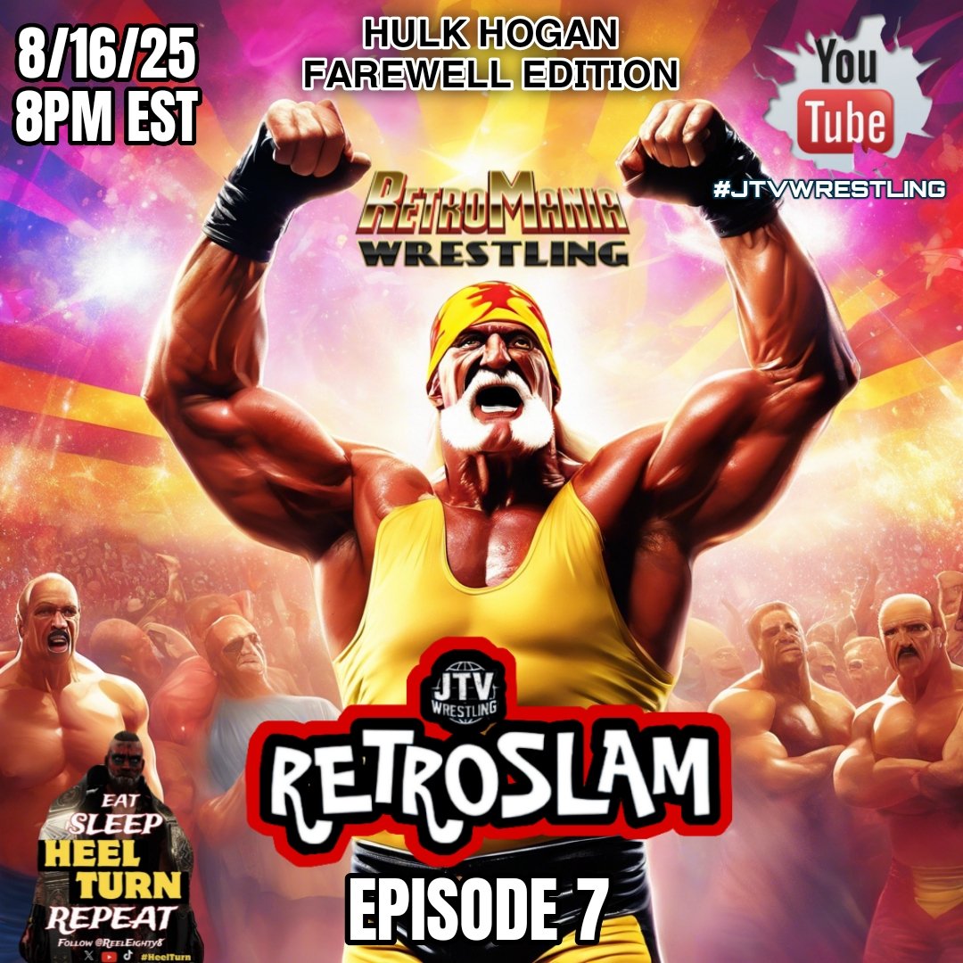 jtvwrestling's tweet photo. ON THE BIRTHDATE OF #hulkhogan WE SHARE THE DATE FOR THE NEXT #JTVWRESTLING #RETROSLAM EPISODE 7 8/16 8PM EST
FEATURING RETROMANIA AND DEDICATED TO HULK HOGAN LIVE FROM THE STOMP
SUBSCRIBE BELOW SO YOU DON'T MISS IT
https://t.co/sTy0mjuftR https://t.co/9T7cabWNUe