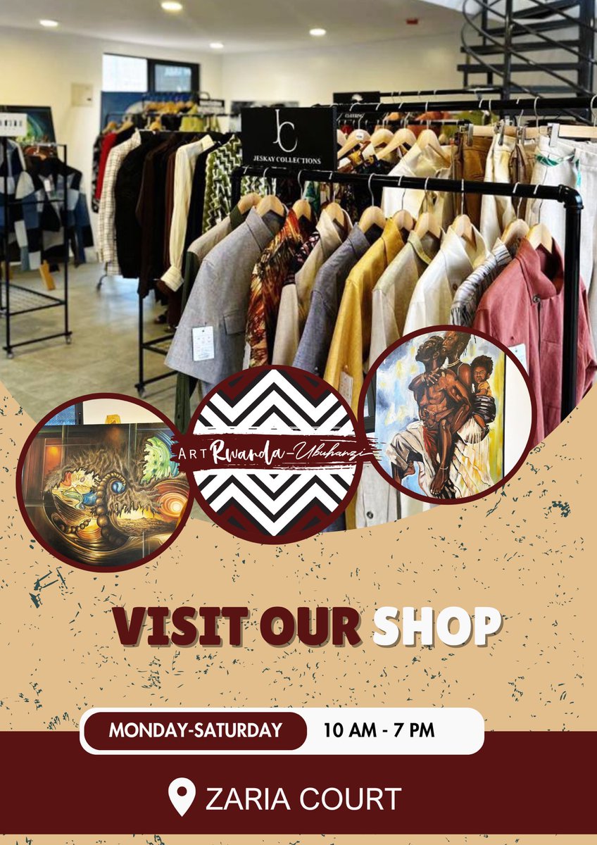 Imbuto's tweet photo. Heard the news? Your next favorite art piece is waiting at @ubuhanziRw’s new shop at @zariacourt! 

The Shop is stocked with talent and vibrant colors.

Pass by, explore and make sure to take home a little piece of Rwanda’s creativity.

#NurtureYourTalent
#FacesofImbuto https://t.co/Rp6ul7tS4a