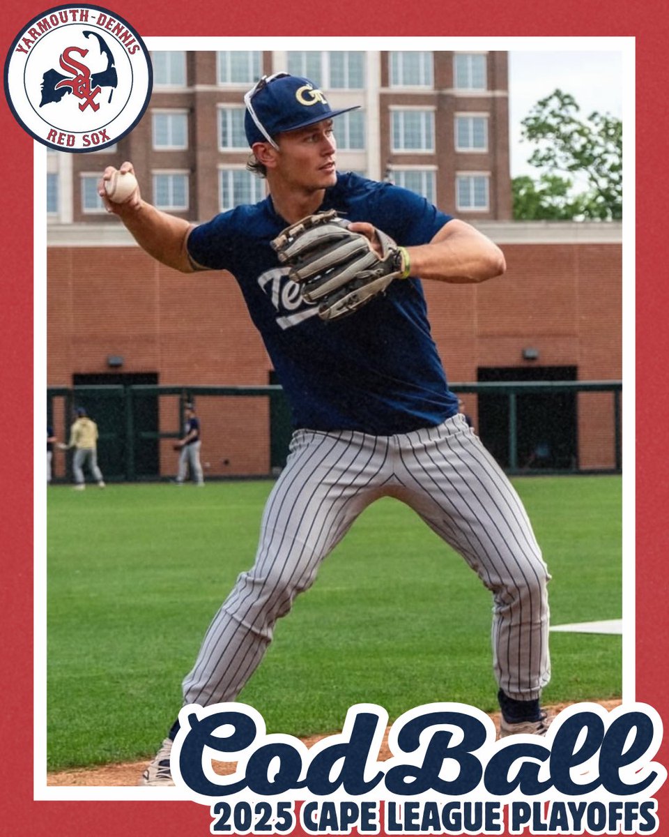 codball's tweet image. 2025 Cape League Playoffs ⚾️
Will Baker (@GTBaseball) went 2-4 with a triple while also reaching on a walk and picking up 2 stolen bases yesterday for the @YD_RedSox
