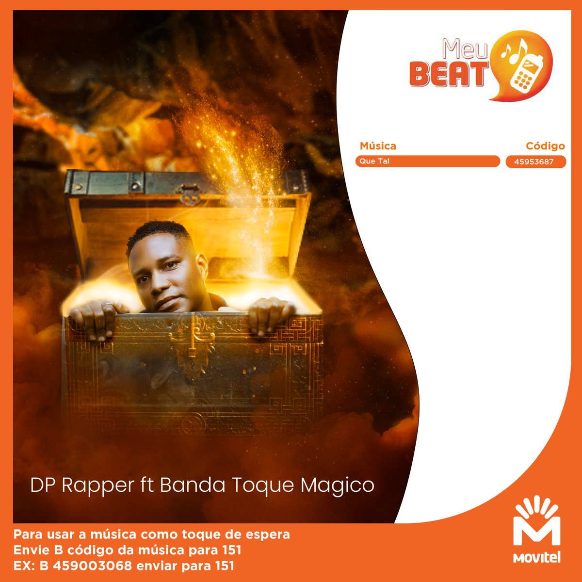 DpRapper's tweet image. 𝗤𝗨𝗘 𝗧𝗔𝗟？já está no 𝐌𝐄𝐔 𝐁𝐄𝐀𝐓!

Para activar envia seguinte 𝐒𝐌𝐒 para 𝟏𝟓𝟏:

𝐁 𝟰𝟱𝟵𝟱𝟯𝟲𝟴𝟳

Já está! ✅Check This Out Yoh!😎