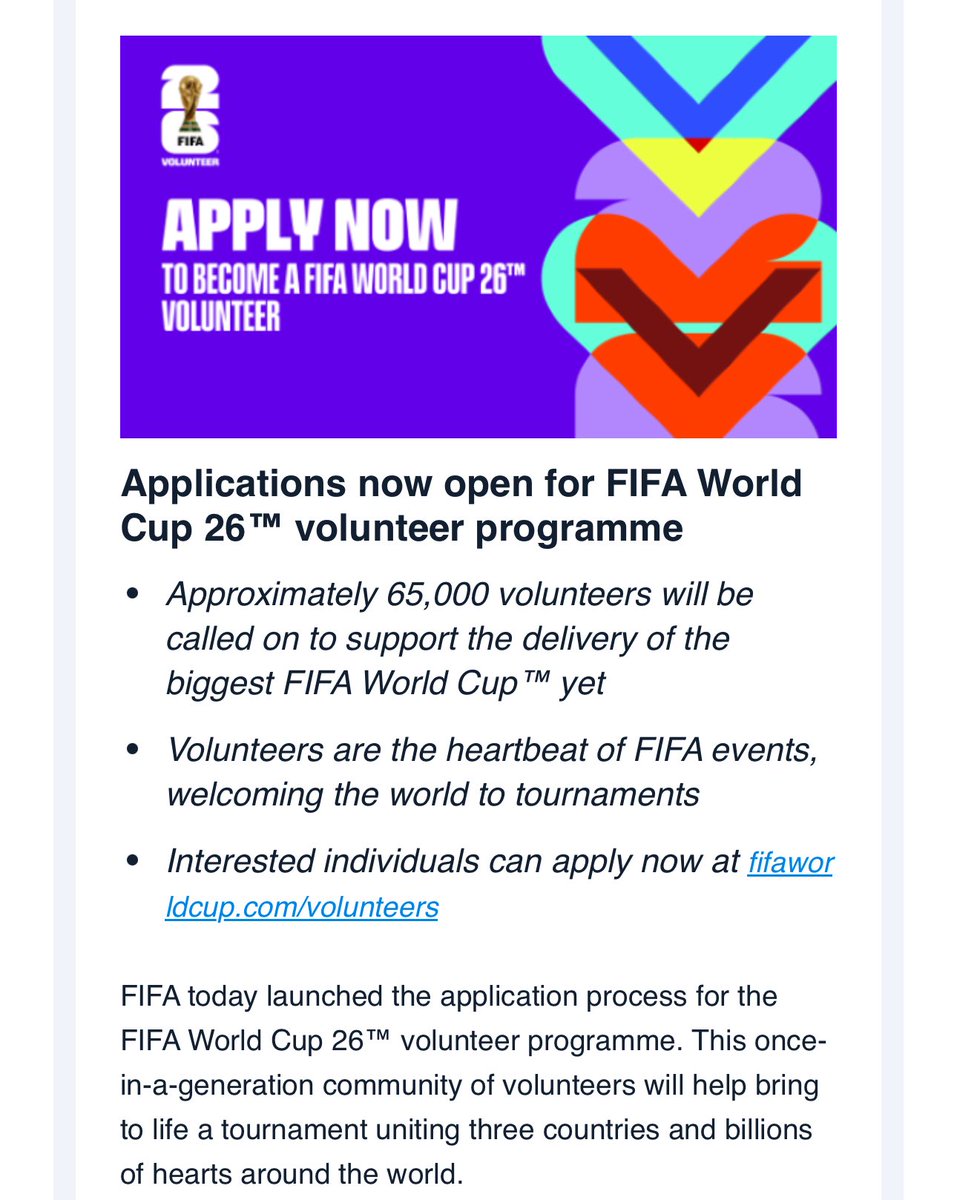 Apply now at fifaworldcup.com/volunteers!