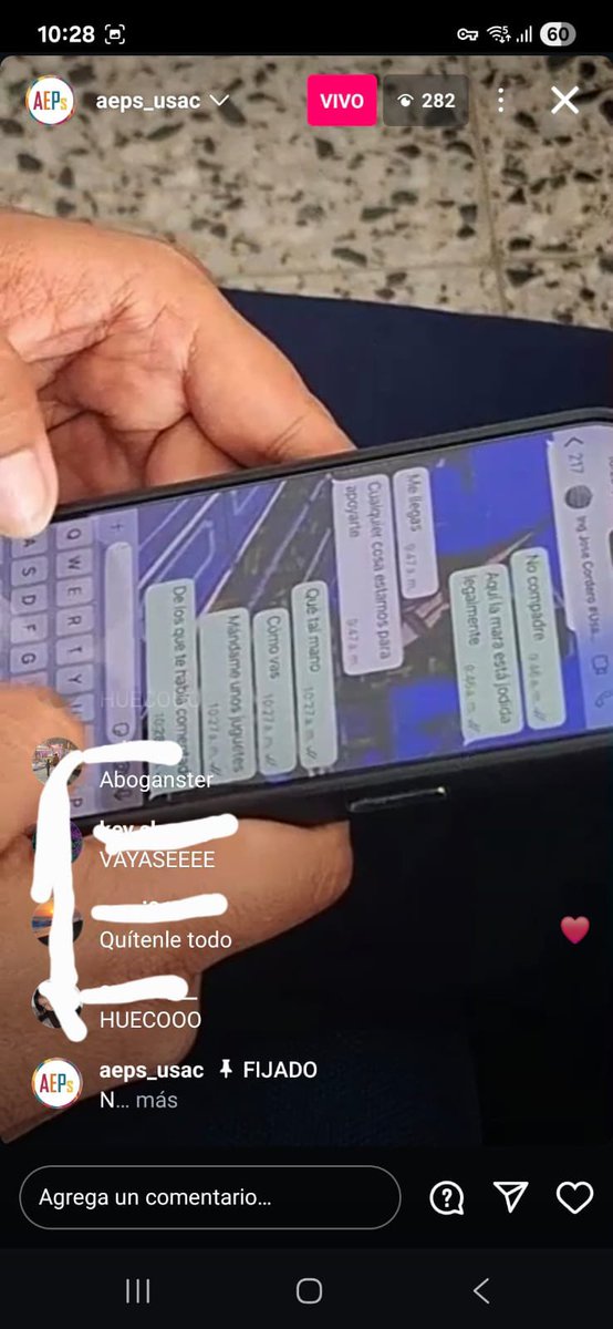 pablovrabioso's tweet photo. ⚠️ BERNER ALEJANDRO GARCÍA, TÍTERE DE MAZARIEGOS BUSCA ATENTAR CONTRA LA INTEGRIDAD DE LOS ESTUDIANTES DE PSICOLOGÍA ⚠️

Este chat captaron los estudiantes mientras hacían un live https://t.co/5I74hAyBni