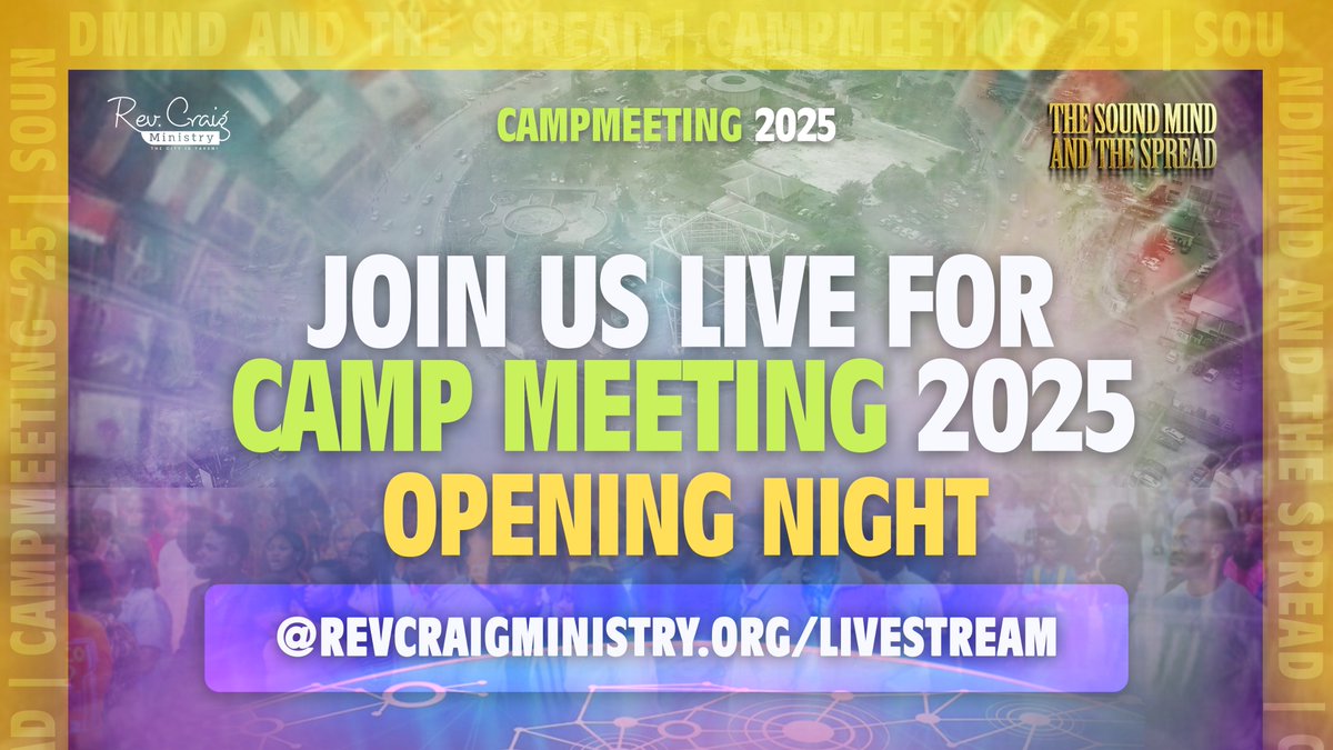 We are Live for Camp Meeting 2025.

Join us for your guaranteed encounter with God.

revcraigministry.org/livestream