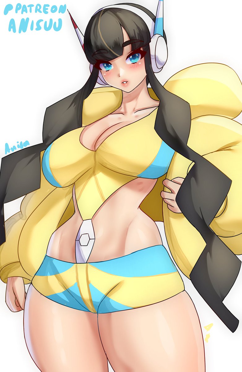AnisDrawn's tweet photo. Elesa is amazing in Pokemon BW2 💛💙 #Pokemon https://t.co/gk8sY92dgN