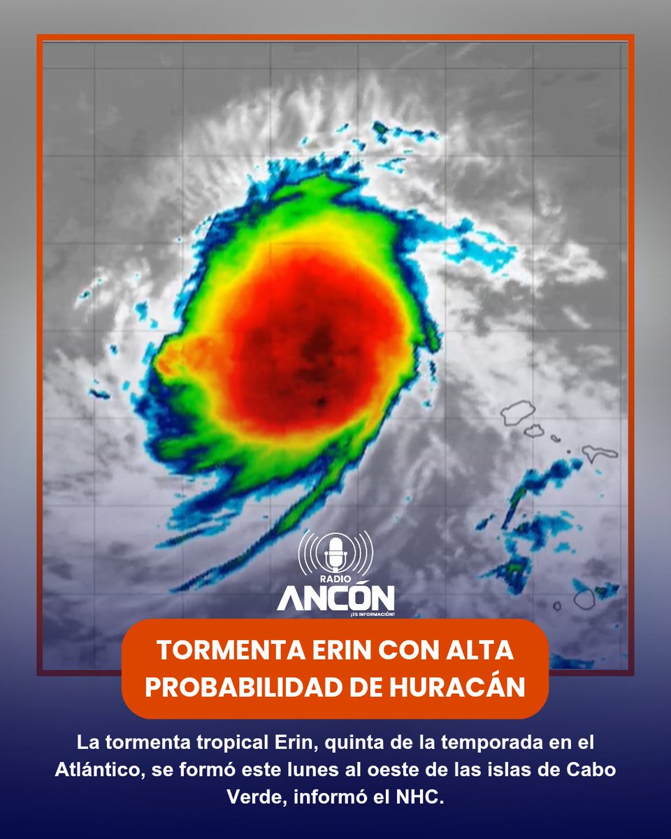 La tormenta tropical Erin se formó al oeste de Cabo Verde con vientos de 75 km/h y se fortalece mientras se desplaza al oeste. NOAA prevé una temporada de huracanes activa con hasta 18 tormentas y 9 huracanes entre agosto y noviembre.

#Tormenta #Erin #Noticia