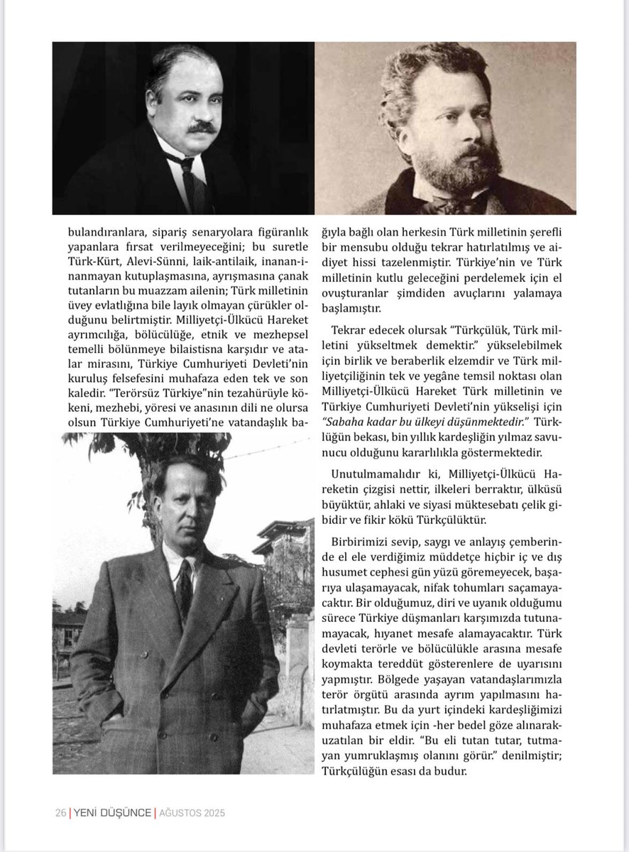 Taner TEBER (@tanerteber) on Twitter photo Yeni Düşünce Dergisi'nin Ağustos-2025 sayısında "Türkçülüğün Esasları Eseri Penceresinden Terörsüz Türkiye'ye Bakmak" isimli makalemle yer aldım; arz ederim. <a href="/yenidusuncedrgs/">yenidusunce</a> Yeni Düşünce Dergisi'nin Ağustos-2025 sayısında "Türkçülüğün Esasları Eseri Penceresinden Terörsüz Türkiye'ye Bakmak" isimli makalemle yer aldım; arz ederim. <a href="/yenidusuncedrgs/">yenidusunce</a>