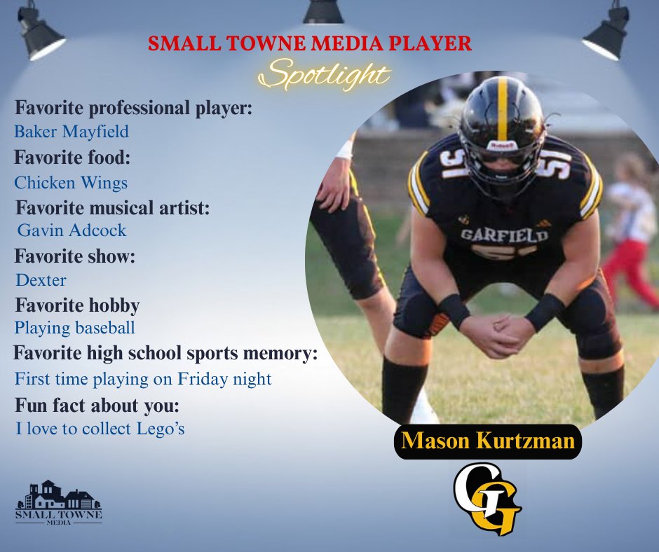 Small Towne Media (@smalltownemedia) on Twitter photo Small Towne Media Player Spotlight:
Mason Kurtzman / 2027 - Garfield G-MEN
<a href="/JAGGMENFB/">Garfield Football 🏈</a> <a href="/mkurt_51/">Mason Kurtzman</a> Small Towne Media Player Spotlight:
Mason Kurtzman / 2027 - Garfield G-MEN
<a href="/JAGGMENFB/">Garfield Football 🏈</a> <a href="/mkurt_51/">Mason Kurtzman</a>