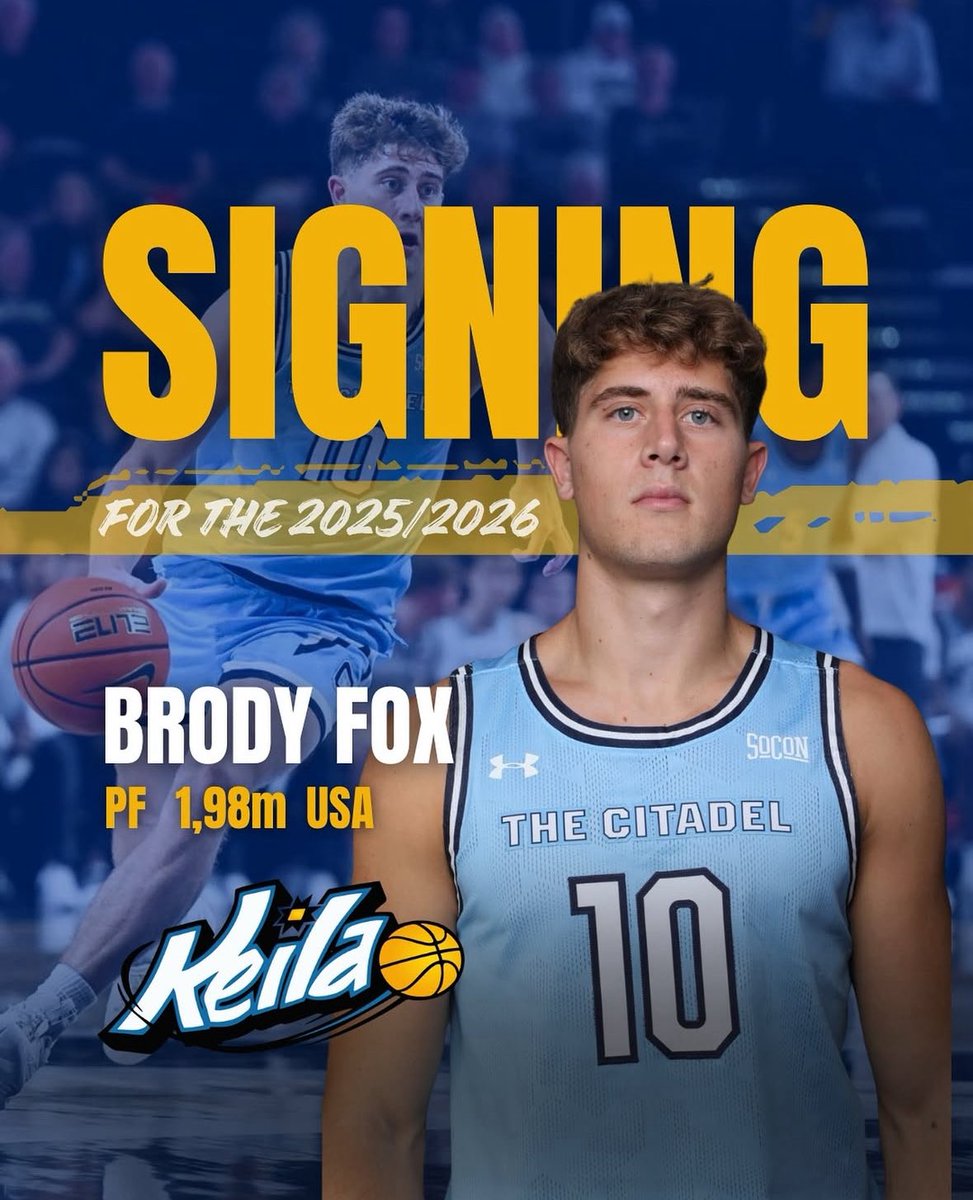 CitadelHoops's tweet photo. Bulldogs in the Pros 💪🏼 

Congrats to Brody Fox on signing with Keila KK!

#TogetherWeAttack https://t.co/VhzqlBjcsh
