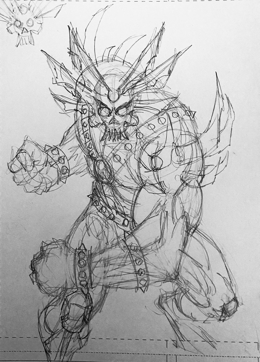 My Quicky Sketch from a recent <a href="/DonDrawsStuff/">The DON.</a> #TheStudio Elliot Rodriguez’s Death Monger from 
Ominus: Avenging Death
fundmycomic.com/campaign/755/o…