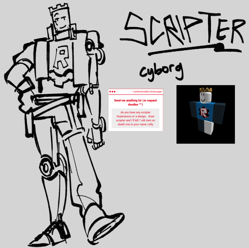 TrashCanCab's tweet image. [Strawpage Requests 16]
&quot;I hate drawing mech&quot; *proceeds to draw mech*
#scripter #robloxadmins