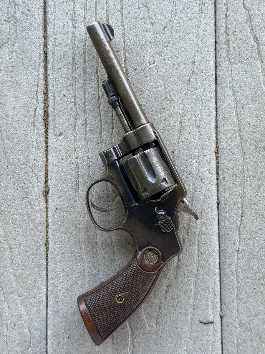 Michael Helms (@firearmshistory) on Twitter photo The unsung hero: This 1919 <a href="/Smith_WessonInc/">Smith & Wesson Inc.</a> .32 Regulation Police has been putting rounds downrange for 106 years straight. Original walnut grips, gentle recoil, timeless reliability. While flashier guns grab headlines, this square-butt classic has been quietly perfecting the The unsung hero: This 1919 <a href="/Smith_WessonInc/">Smith & Wesson Inc.</a> .32 Regulation Police has been putting rounds downrange for 106 years straight. Original walnut grips, gentle recoil, timeless reliability. While flashier guns grab headlines, this square-butt classic has been quietly perfecting the