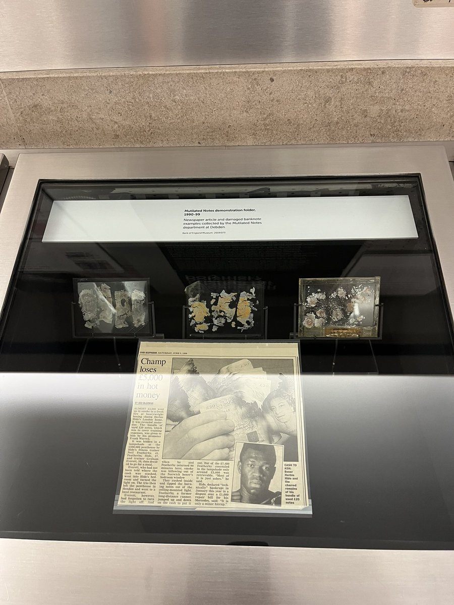 Took my boys to the Bank Of England museum today. Last thing I expected to find in there was a small exhibit on damaging bank notes featuring Herbie Hide!!! 😆