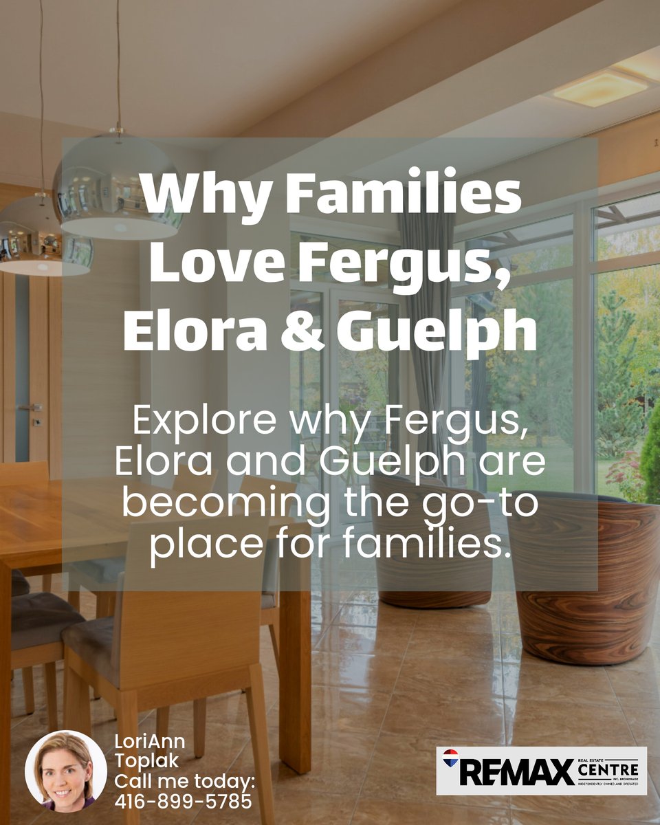 TO_realestate's tweet image. 🚸 Families are flocking to Fergus, Elora &amp;amp; Guelph! From top-notch schools to spacious parks, there&apos;s room for everyone, including that energetic Labradoodle! 🐕 Considering a move to Fergus, Elora, or Guelph? What&apos;s your top priority in a new neighborhood? #MoveWithPurpose