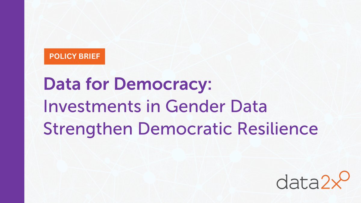 Far-right authoritarian actors target gender data –because it’s powerful. 📊 It strengthens institutions, promotes accountability, and counters disinformation.

Safeguard #Democracy: Invest in #GenderData.

Read the <a href="/Data2X/">Data2X</a> brief co-authored by @FemDev:
🔗 bit.ly/Data4Democracy