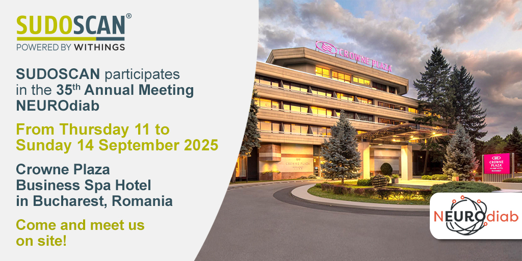 Impeto_Medical's tweet photo. Sudoscan is heading to NEUROdiab 2025! 
11-14 Sept, Crowne Plaza, Bucharest, Romania.
Discover how our under 3 minutes, non-invasive ESC test can catch early neuropathy in diabetes! 
More info here: https://t.co/psBeTYmfUQ

#Sudoscan #NEUROdiab2025 #DiabeticNeuropathy #HealthTech https://t.co/IRtEcnrBKp